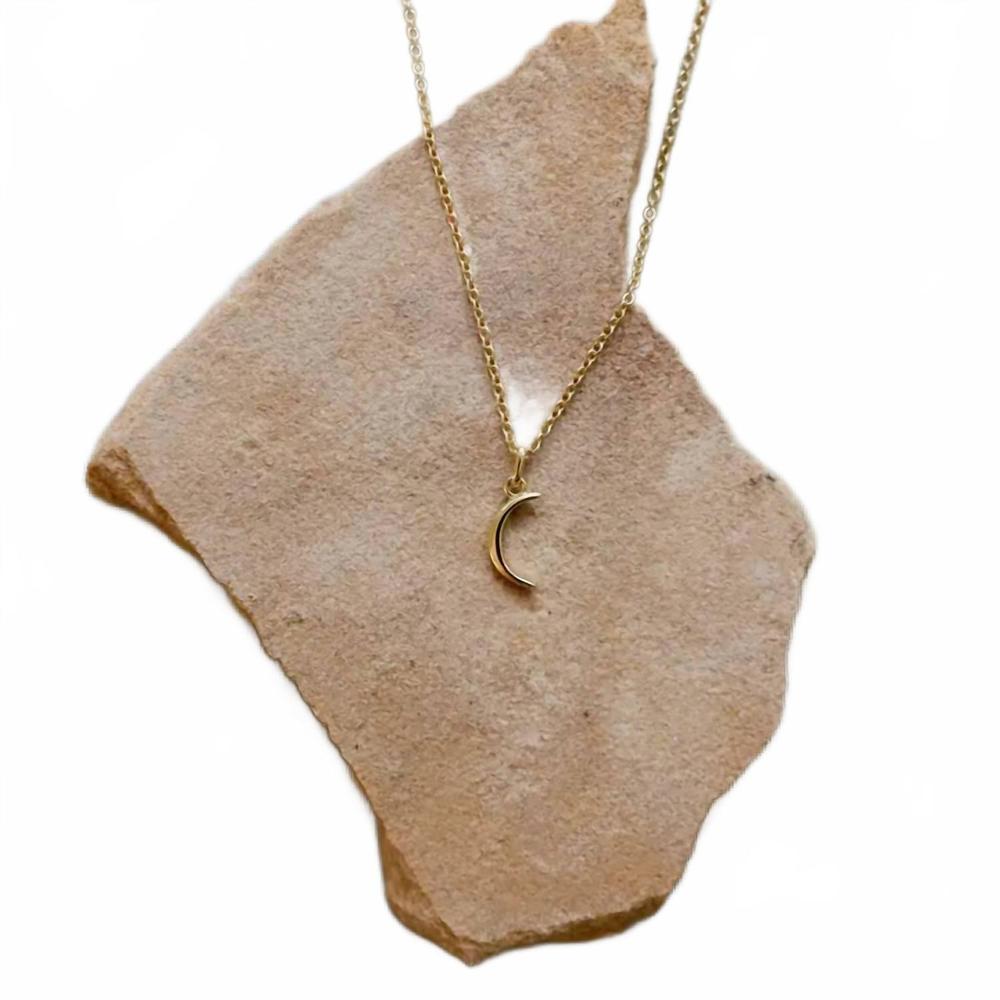 NEW JAXKELLY women's tiny crescent moon necklace in gold